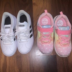 Size 12M Toddler- Adidas Sneakers and Pink Carters Sneakers